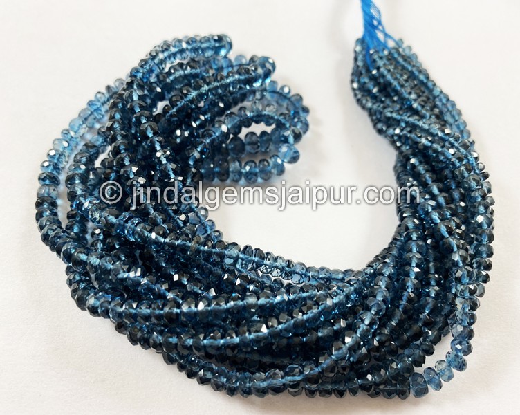 London Blue Topaz  Faceted Roundelle Beads
